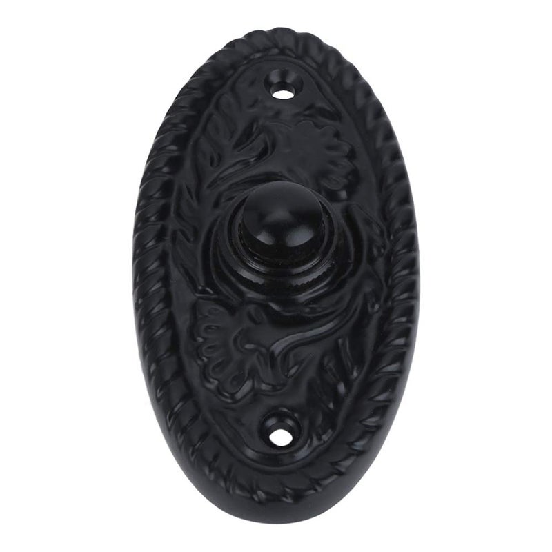 A29 Black Powder Coated Antique Doorbell Button â€“ 3 3/8" x 1 3/4" â€“ Vintage Style Cast Iron Construction with Recess Mount â€“ Wired for Two-Wire Chimes, Durable Weather Resistant Finish, DIY Install - Image 4